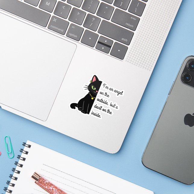 funny sarcastic cat stickers (Ordinateur portable avec iPhone)