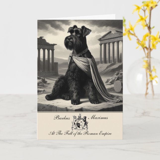 Funny Schnauzer Roman Empire Carte de voeux (Fleur jaune)