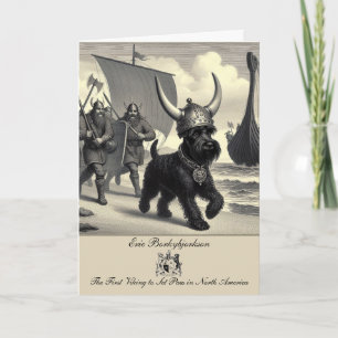 Funny Schnauzer Viking Carte de voeux pliée