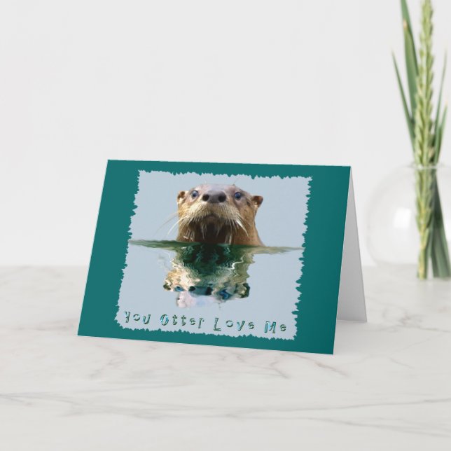 Funny SEA OTTER Carte de voeux (Devant)
