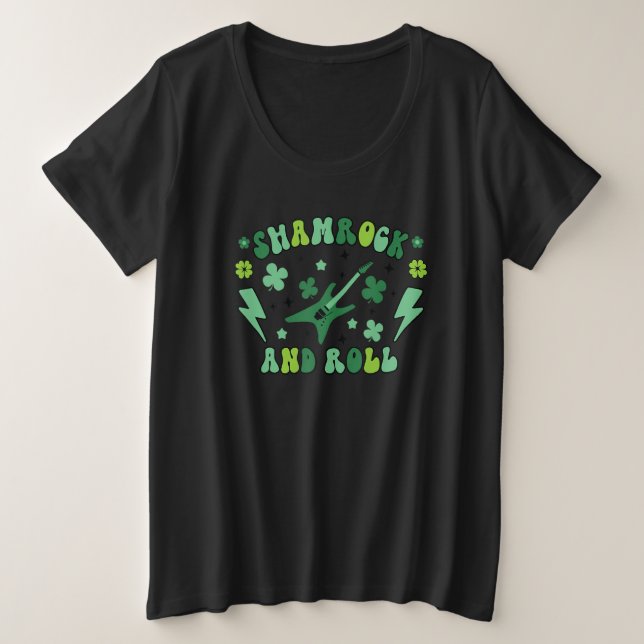 Funny Shamrock And Roll Skeleton Hands St. Patrick (Design devant)