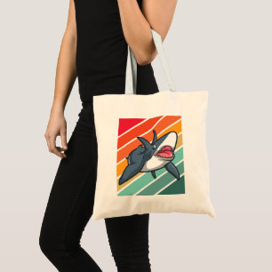 Funny Shark Retro Sunset Sac fourre-tout de vacanc