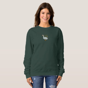 Funny Silly Goose Forest Sweatshirt vert