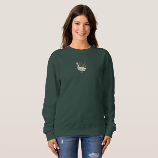 Funny Silly Goose Forest Sweatshirt vert