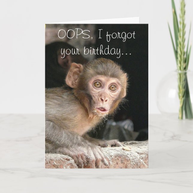 Funny singe carte de voeux d'anniversaire (Devant)