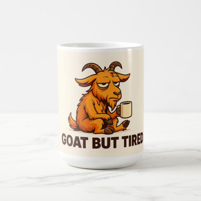 Funny Sleepy Goat Mug for Coffee Addicts (Centre)