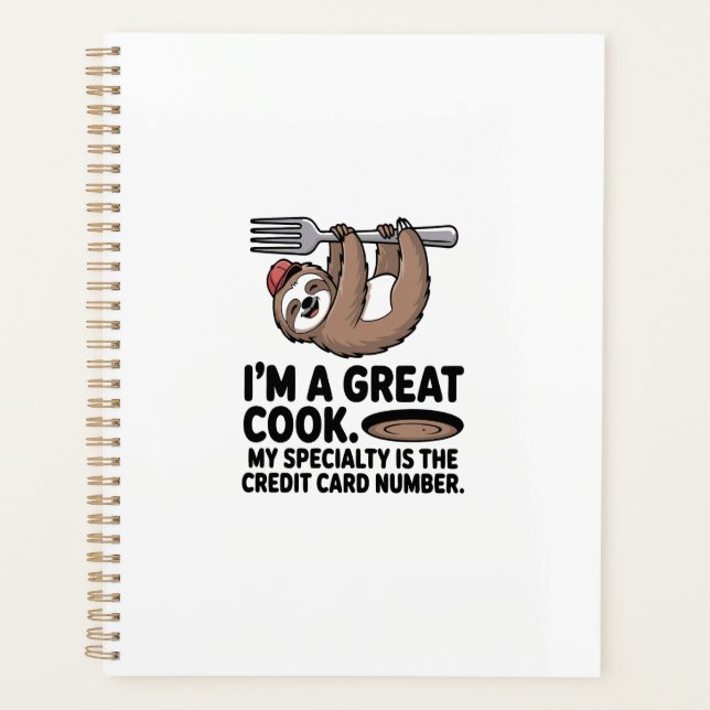 Funny Sloth Cook Hanging on a Fork (Devant)