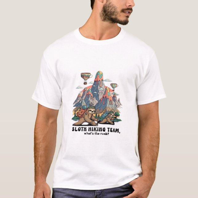 Funny Sloth Hiking T-Shirt Classique_7 (Devant)