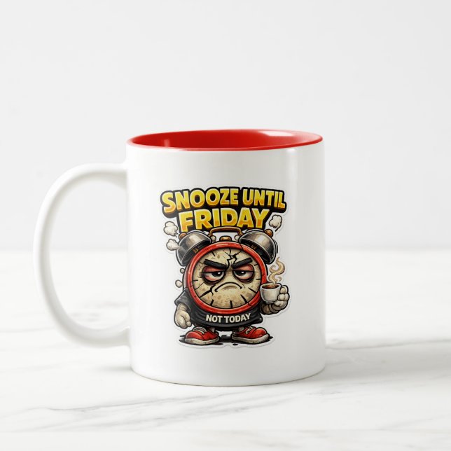  Funny Snooze Until Friday Alarm Clock Mug (Gauche)