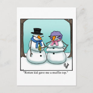 Funny Snowman Humour Carte postale