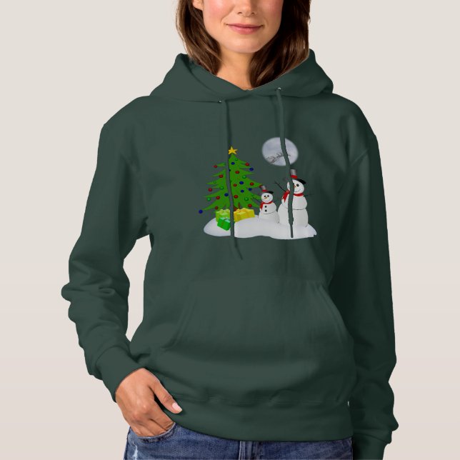 Funny Snowman Sweat - shirt à capuche de vacances (Devant)