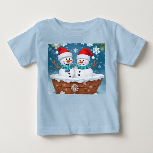 Funny Snowmen Toddler Tshirt (Devant)