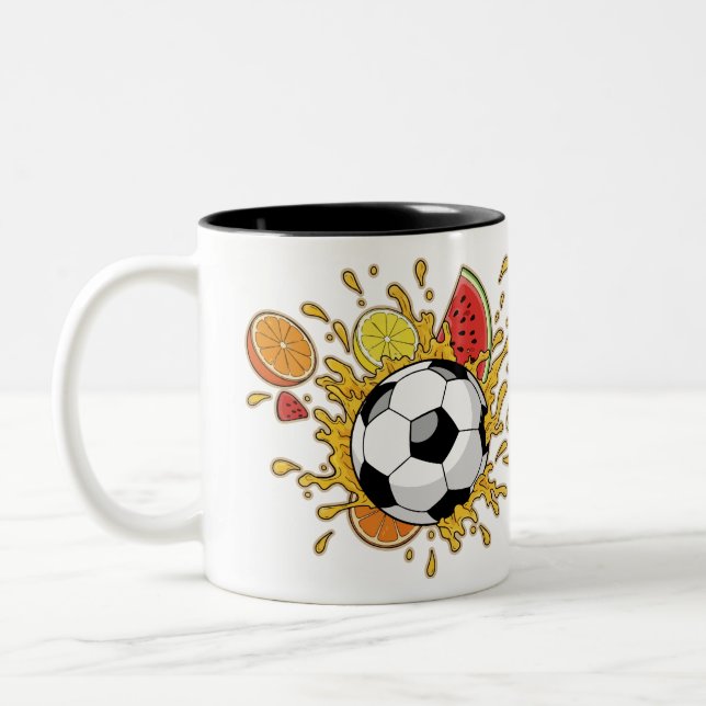 Funny Soccer Fruit Splash Coffee Mug (Gauche)