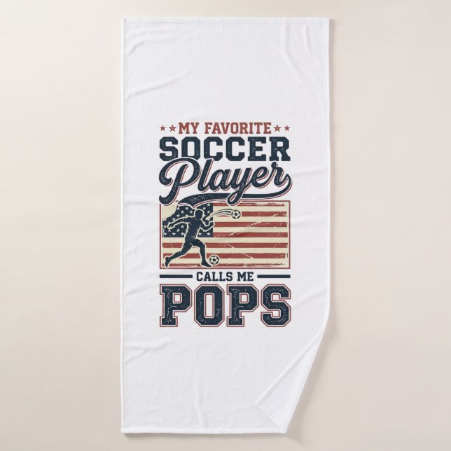 Funny Soccer Pops Vintage Engraving Shirt Design_1 (Serviette de bain)