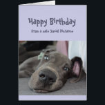 Funny Social Distancing Birthday Great Dane Dog<br><div class="desc">Funny Social Distancing Birthday Card with a cute resting,  laying around,  doing nothing Great Dane Dog.  Inside verse:  Make sure you don't overdo the partying this year.    Great card for that special person with a sense of humor or one who likes Great Danes,  dogs and humor</div>
