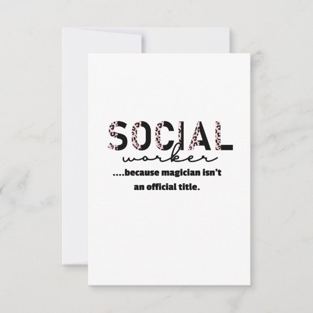 Funny Social Worker Carte de remerciements (Devant)
