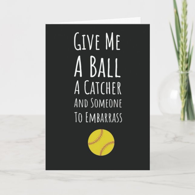 Funny Softball Pitcher Cartes Joueur Sports Filles (Devant)