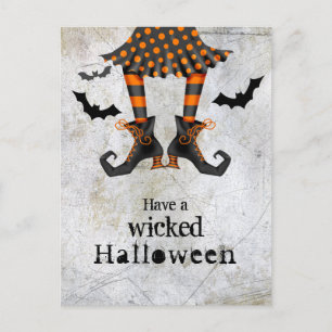 Funny sorcières Jambes Wicked Halloween Carte post
