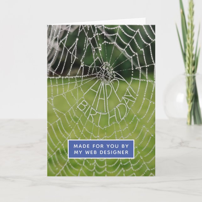 Funny Spider Web Designer Carte d'anniversaire (Devant)