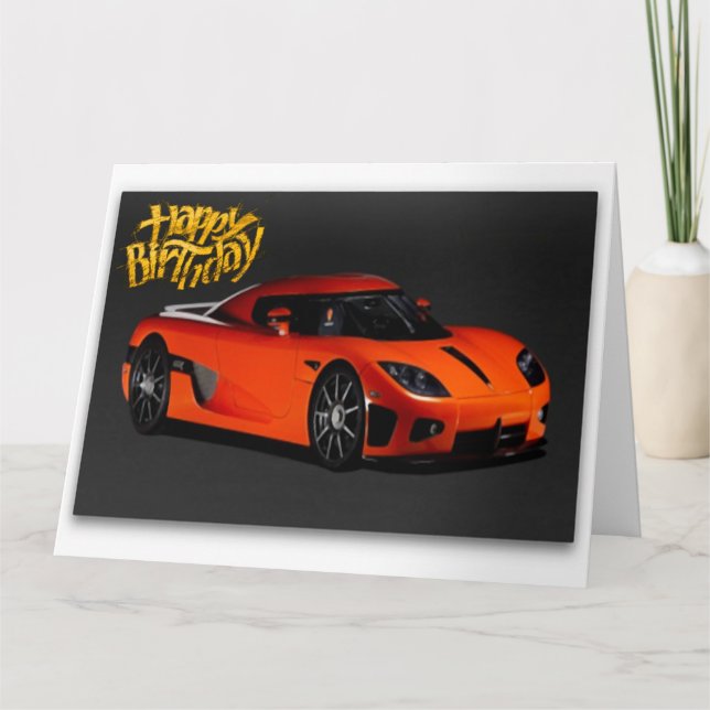 Funny Sport voiture Jumbo carte d'anniversaire (Devant)