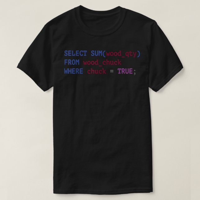 Funny SQL Tshirts Coder Programmer Tshirt Programm (Design devant)