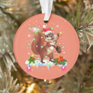 Funny Squirl Décorations de Christma Santa Hat Xma