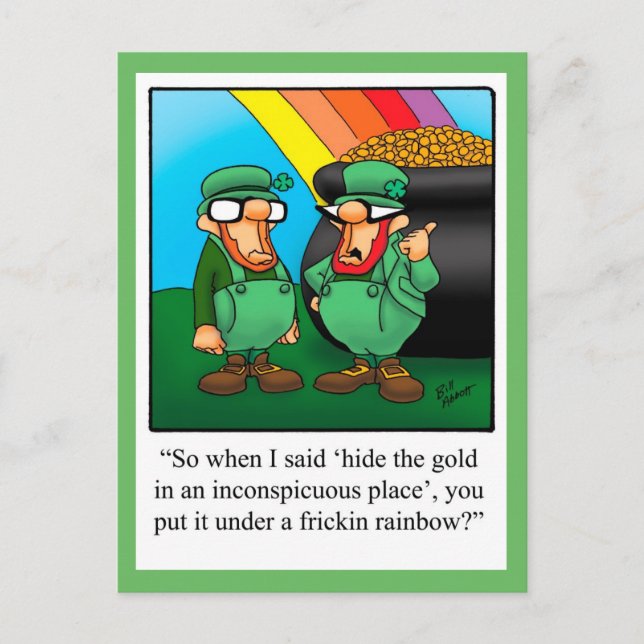 Funny St. Patrick's Day Humour Carte postale (Devant)
