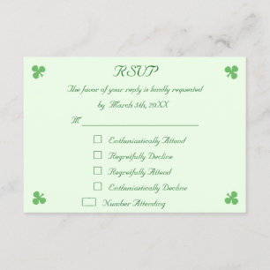 Funny St Patrick's Day Party RSVP Invitation Card