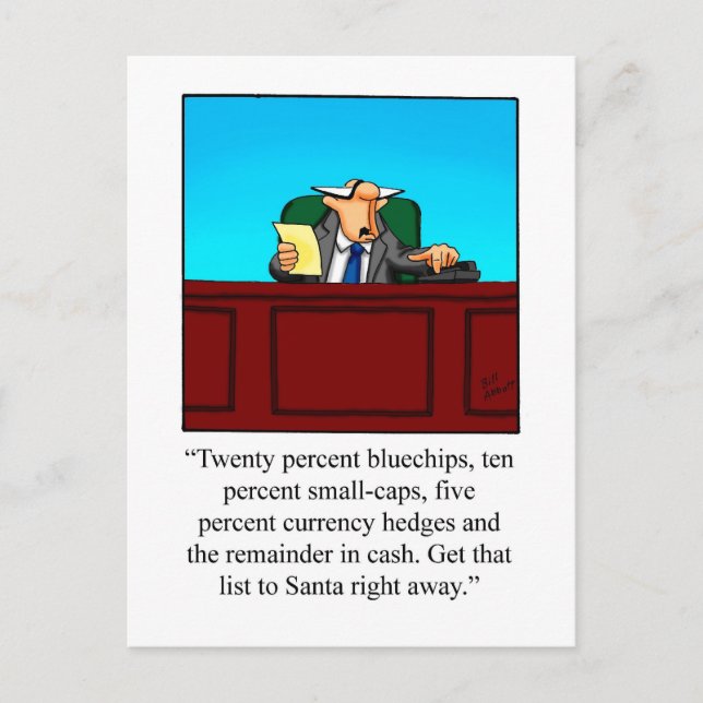 Funny StockMarket Humour de Noël Carte postale (Devant)