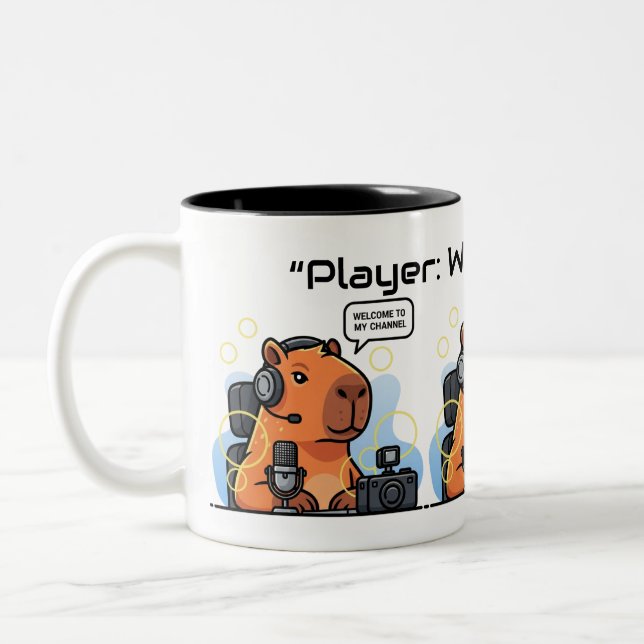 Funny Streamer Capybara Mug – Custom Channel Name (Gauche)