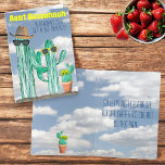 Funny Sud-Ouest Aquarelle Cactus Nom Modèle<br><div class="desc">Cette couverture design d'anniversaire comprend deux lunettes de soleil portant des cactus aquarelle et une avec un casquette cowboy avec un cactus à fleurs jaunes à proximité. Personnalisez le texte sur le capot et à l'intérieur, supprimez tout texte ou cliquez sur personnaliser pour sélectionner un style, une taille et une...</div>