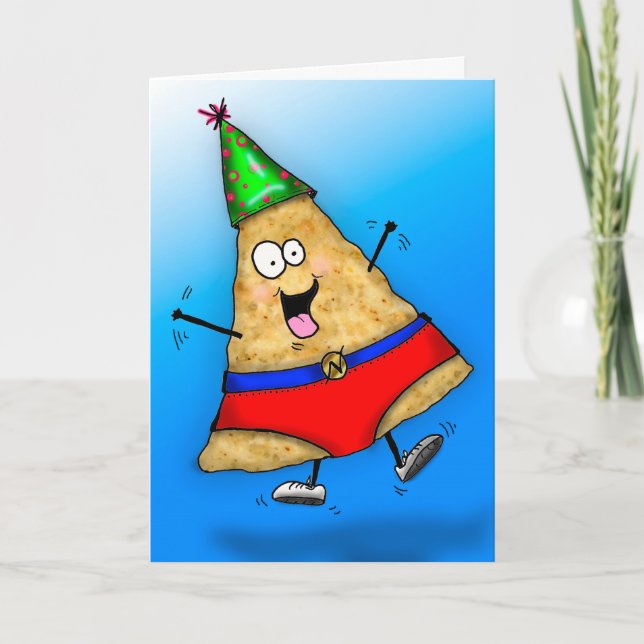 Funny Superhero "nacho man" Carte d'anniversaire (Devant)