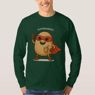 Funny Superhero Potato Cartoon Long Sleeve T-Shirt