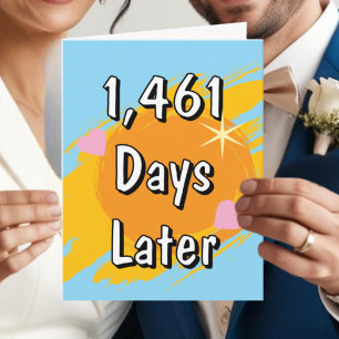 Funny & Sweet 4ème Mariage Anniversaire carte