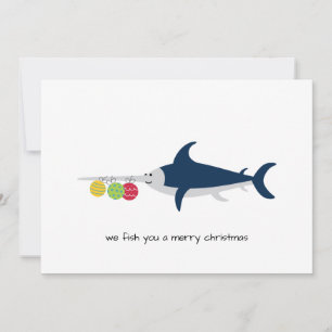 Funny Swordfish Christmas Card