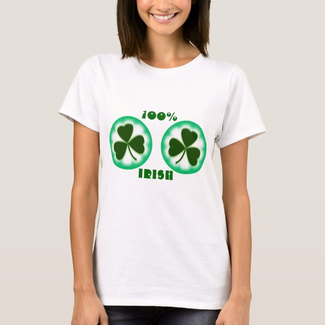 Funny T-shirt 100% Lady IRLANDAIS (Devant)