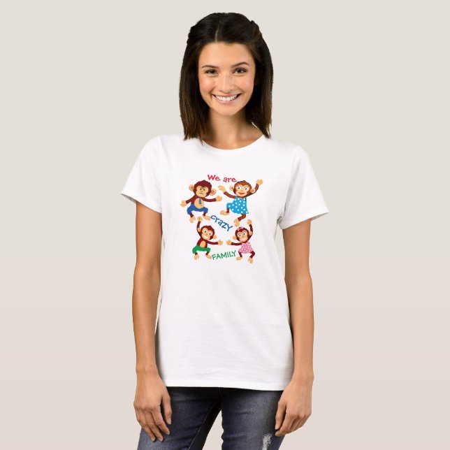 Funny T-shirt with monkeys for cheerful family (Devant entier)