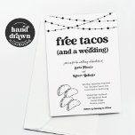 Funny Taco Faire-part de mariage - Free Tacos<br><div class="desc">Free Tacos (et un mariage) : Drôle libellé d'invitation pour un mariage amusant. L'artisanat du taco est dessiné à la main. Coordonner RSVP,  Détails,  Registre,  cartes de remerciements et d'autres articles sont disponibles dans la Collection "Taco Mariage" de mon magasin.</div>