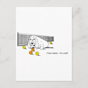 Funny Tennis Jouer Basset Hound Carte postale