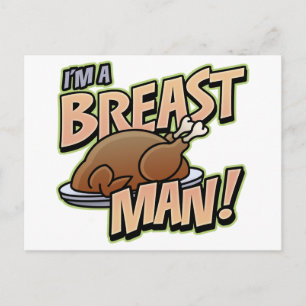 Funny Thanksgiving Breast Man Cadeaux carte postal