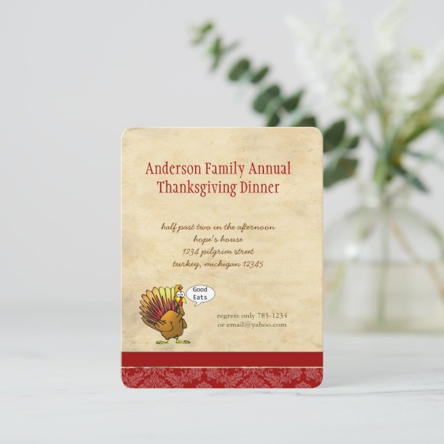 Funny Thanksgiving Dinner Invitation (Debout devant)