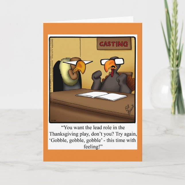 Funny Thanksgiving Humour Holiday Carte de voeux (Devant)