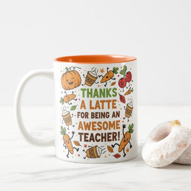 Funny Thanksgiving Teacher Appreciation Mug (Avec donut)