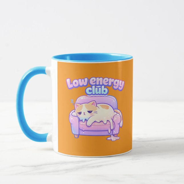 Funny Tired Cute Cat Melting on Chair Coffee Mug (Gauche)