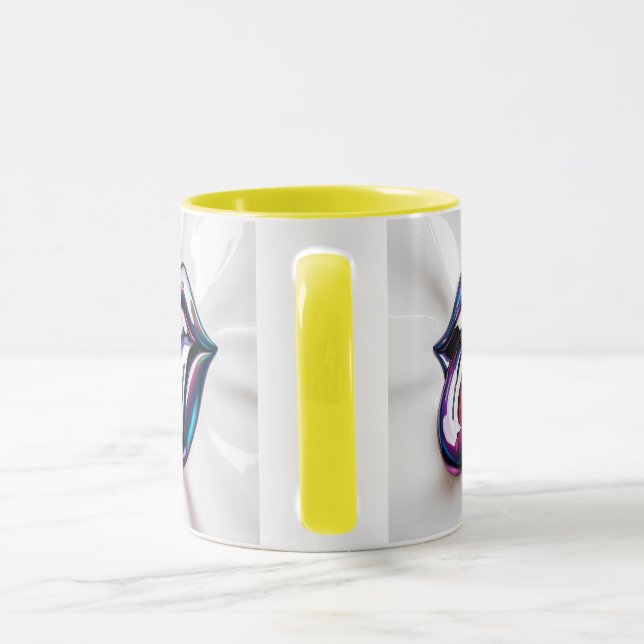 Funny Tongue Out Lips Mug Design (Poignée)