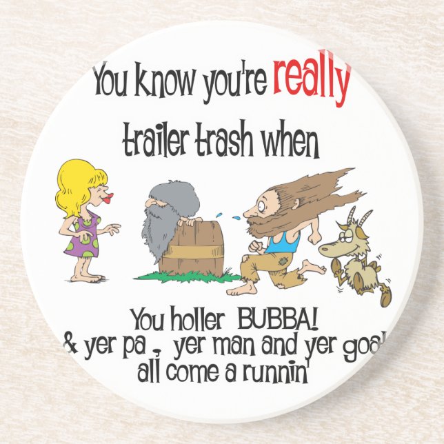 Funny Trailer Park Dessous de verre Sandstone (Devant)