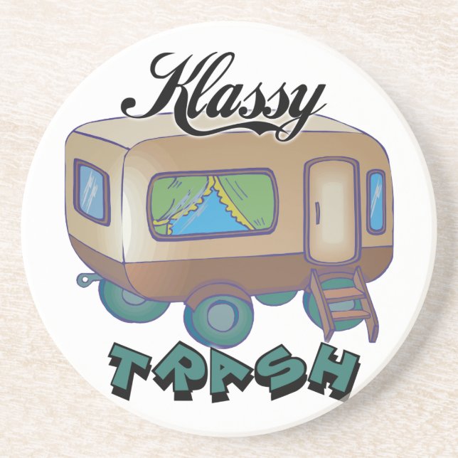 Funny Trailer Park Dessous de verre Sandstone (Devant)