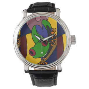 Funny Tree Frog Montre d'art Abstrait