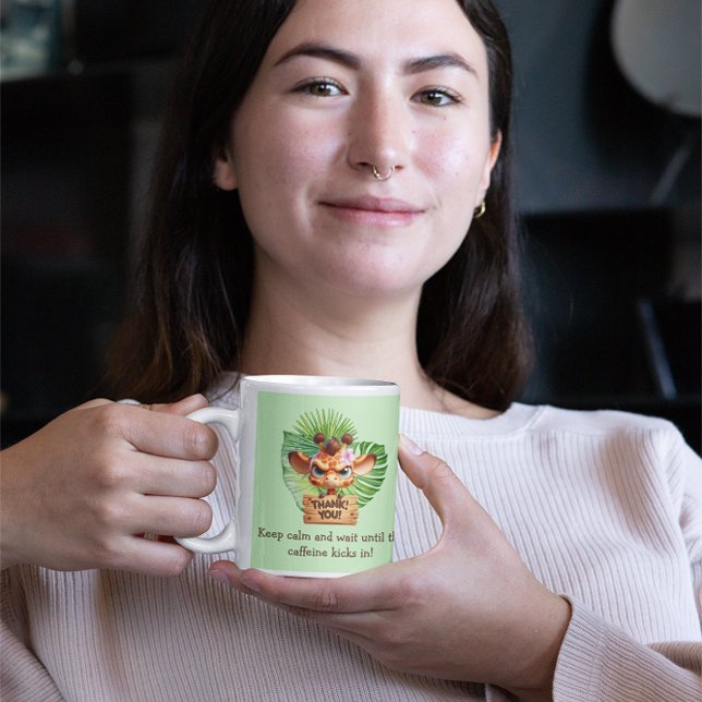 Funny Tropical Giraffe Café Mug - Personnalisable (Créateur téléchargé)