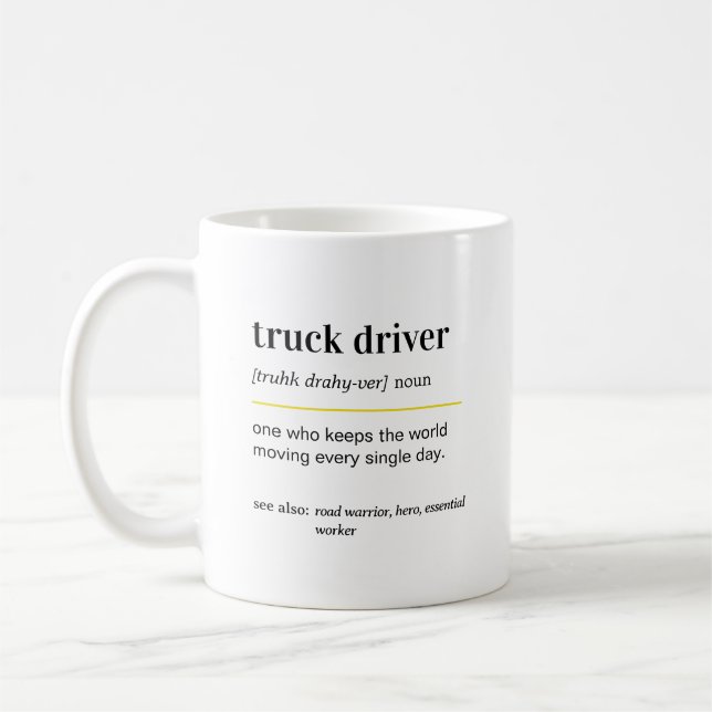 Funny Truck Driver Gift Coffee Mug (Gauche)